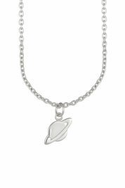 Anhänger mit Kette 925 Silber rhodiniert Planet Saturn