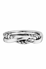 Ring 925/- Sterling Silber rhodiniert Seilstruktur