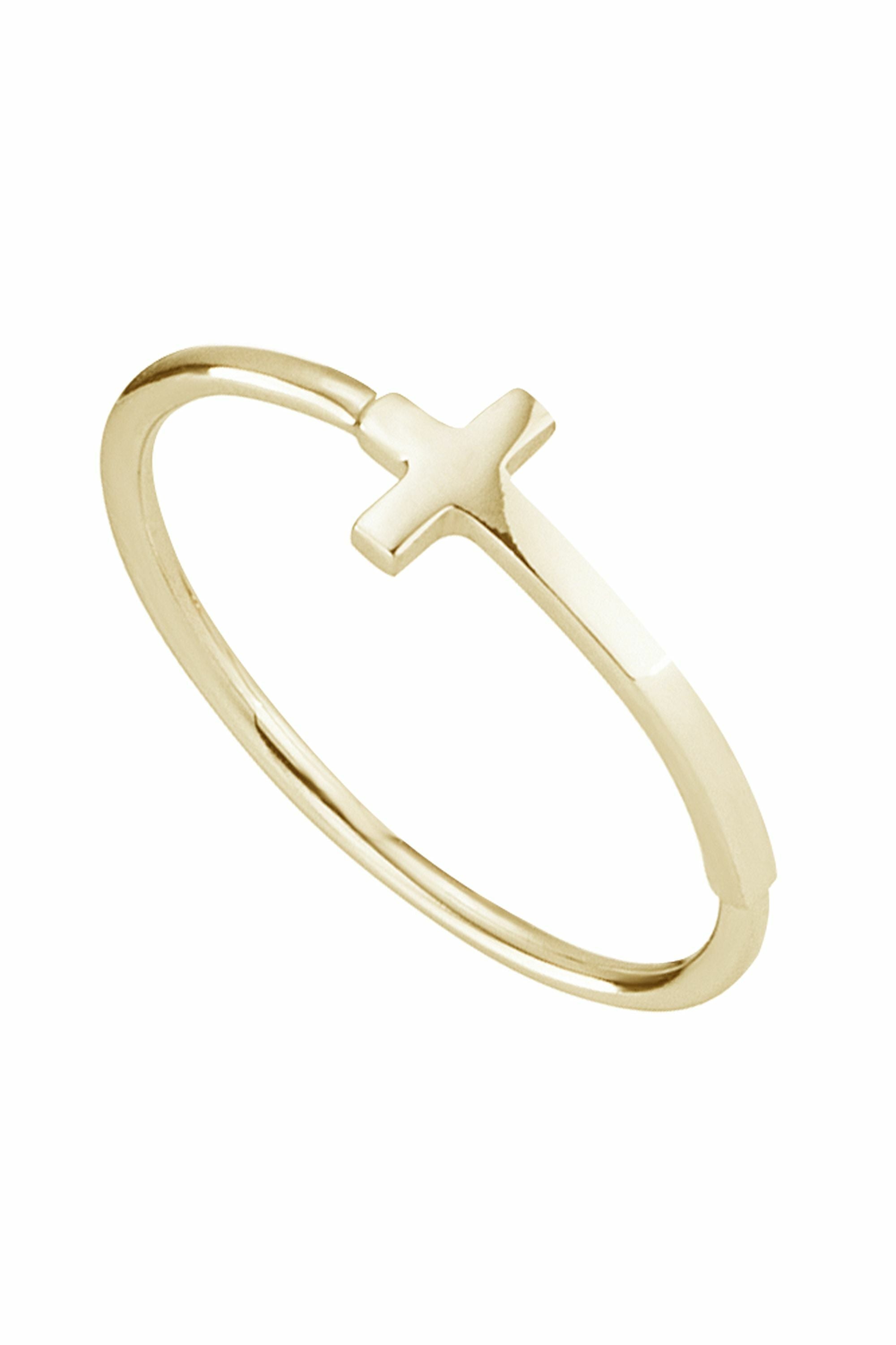 Ring 925/- Sterling Silber vergoldet Kreuz