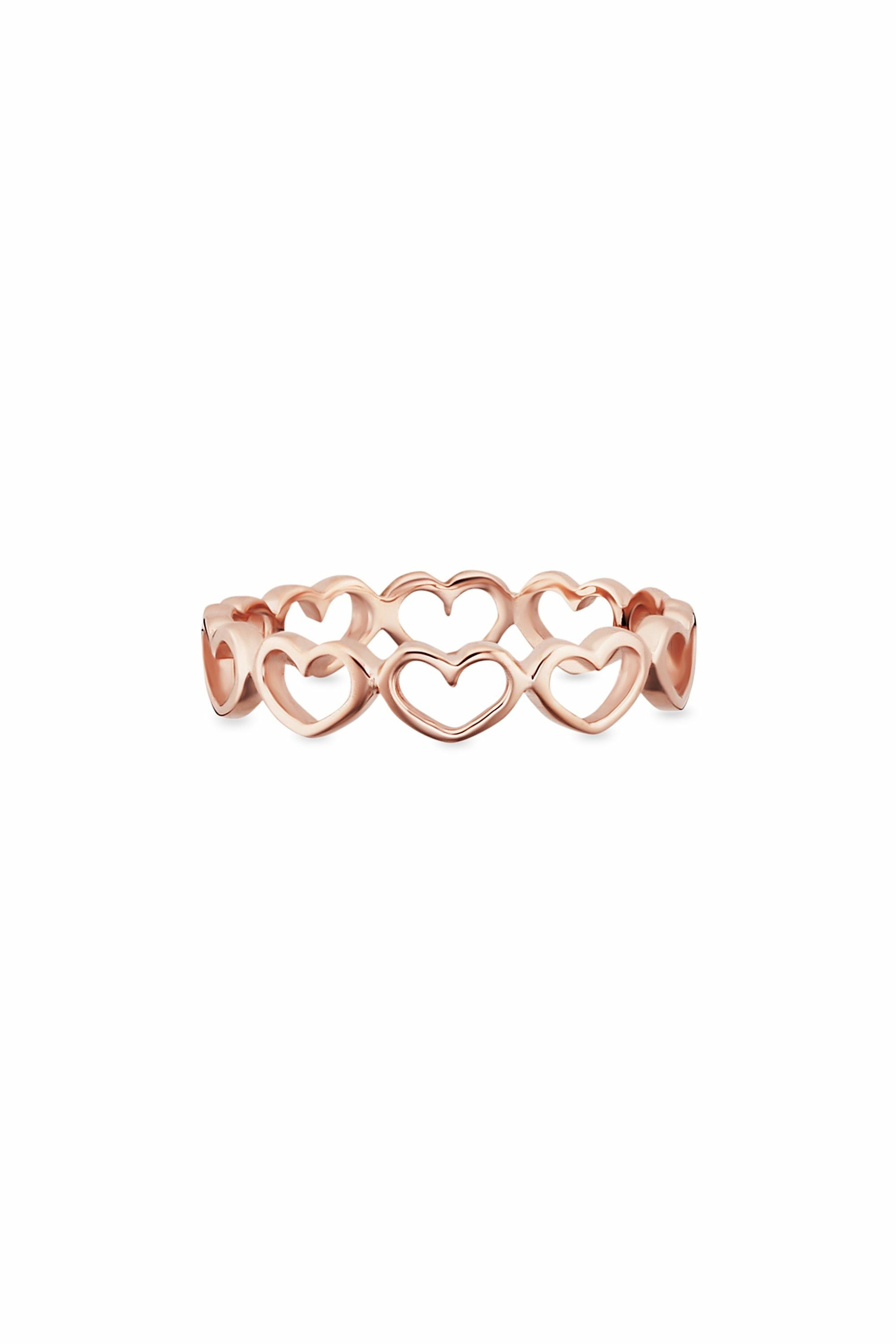 Ring 925/- Sterling Silber rotvergoldet Herzen