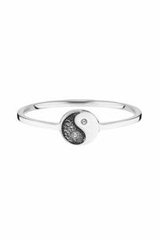 Ring 925/- Sterling Silber rhodiniert Zirkonia Yin Yang