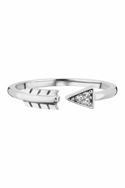 Ring 925/- Sterling Silber rhodiniert Zirkonia Pfeil