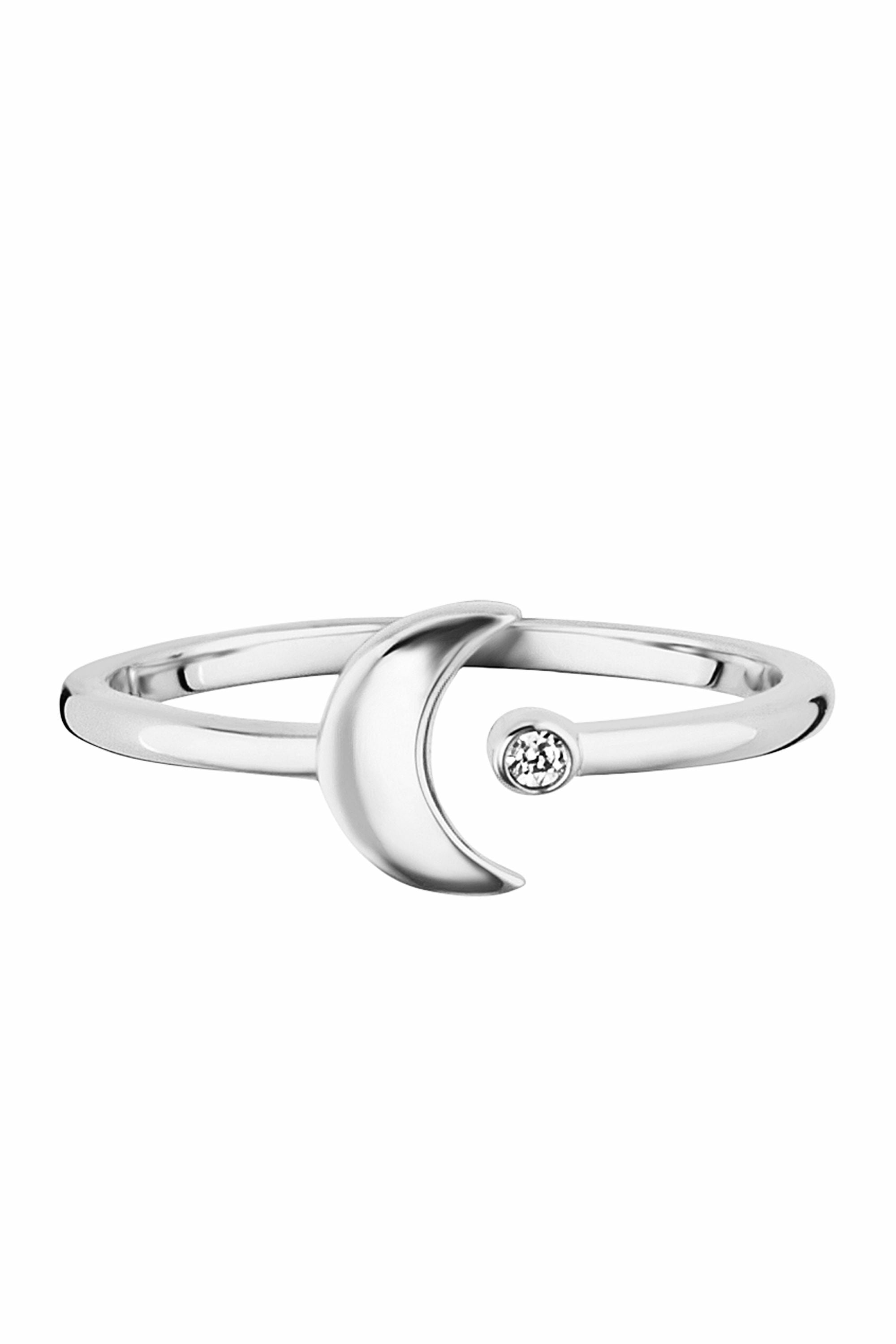 Ring 925 Sterling Silber rhodiniert Zirkonia Mond