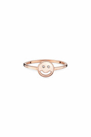 Ring 925 Sterling Silber rotvergoldet Zirkonia Smile