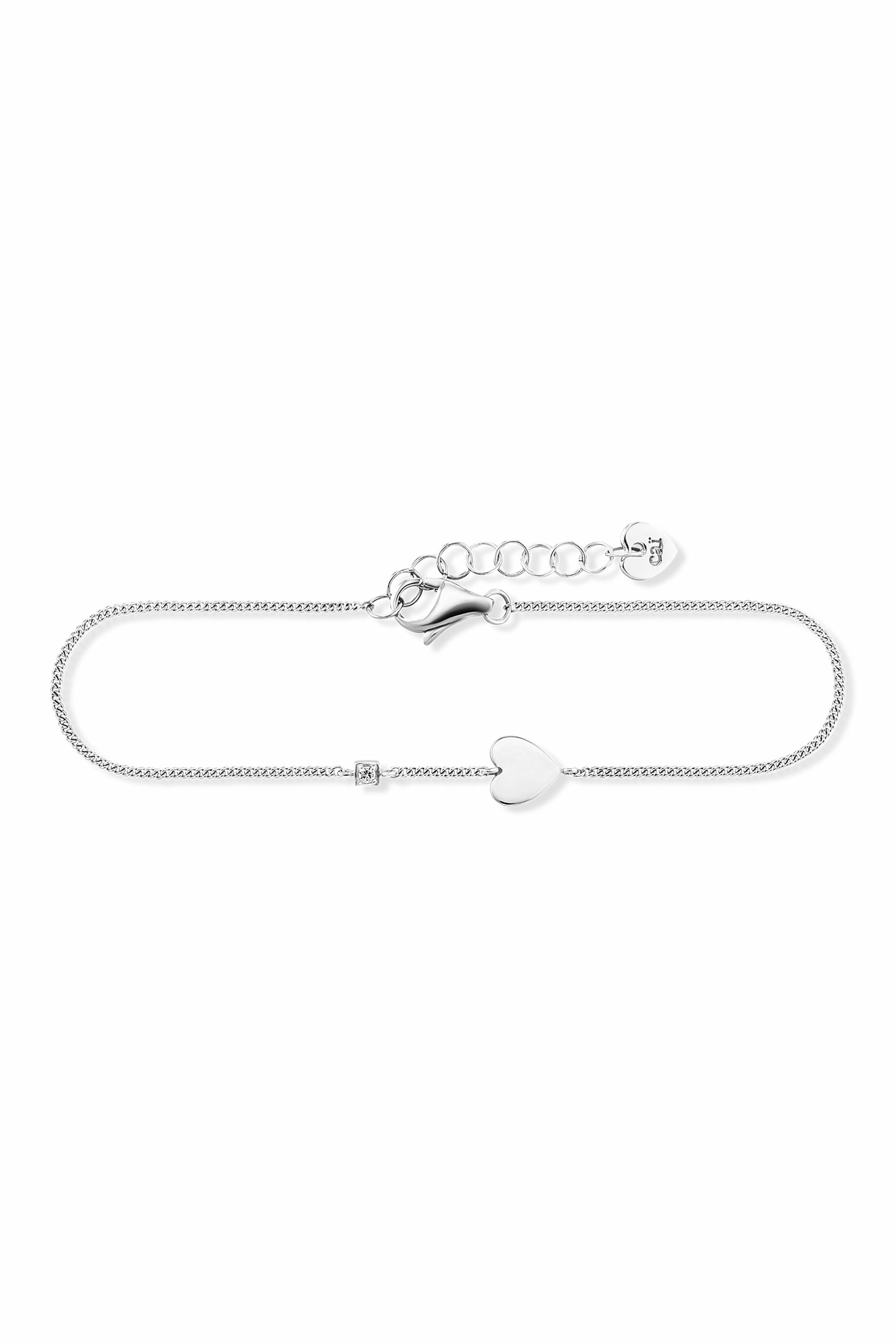 Armband 925/- Sterling Silber rhodiniert Zirkonia Herz