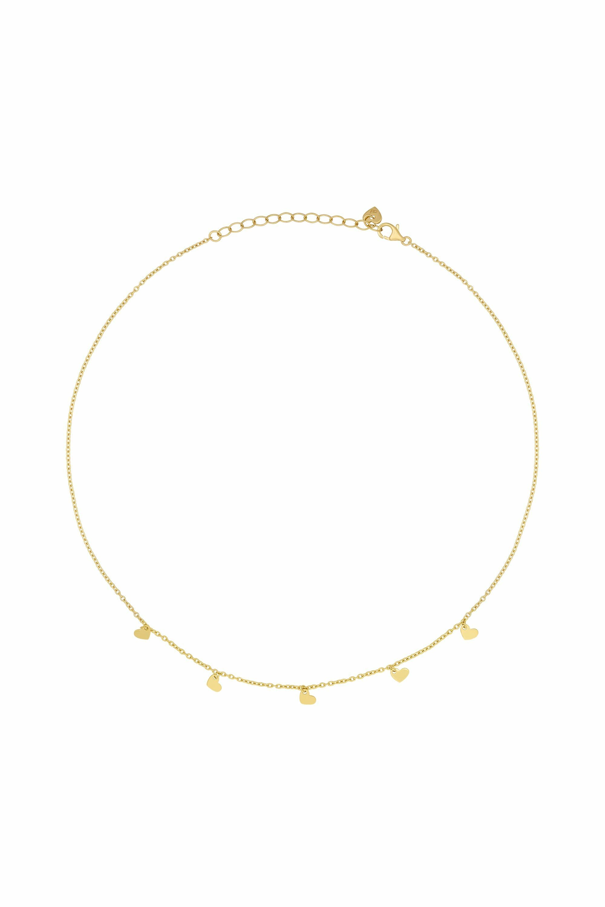 Collier 925 Silber vergoldet Anhänger Herzen