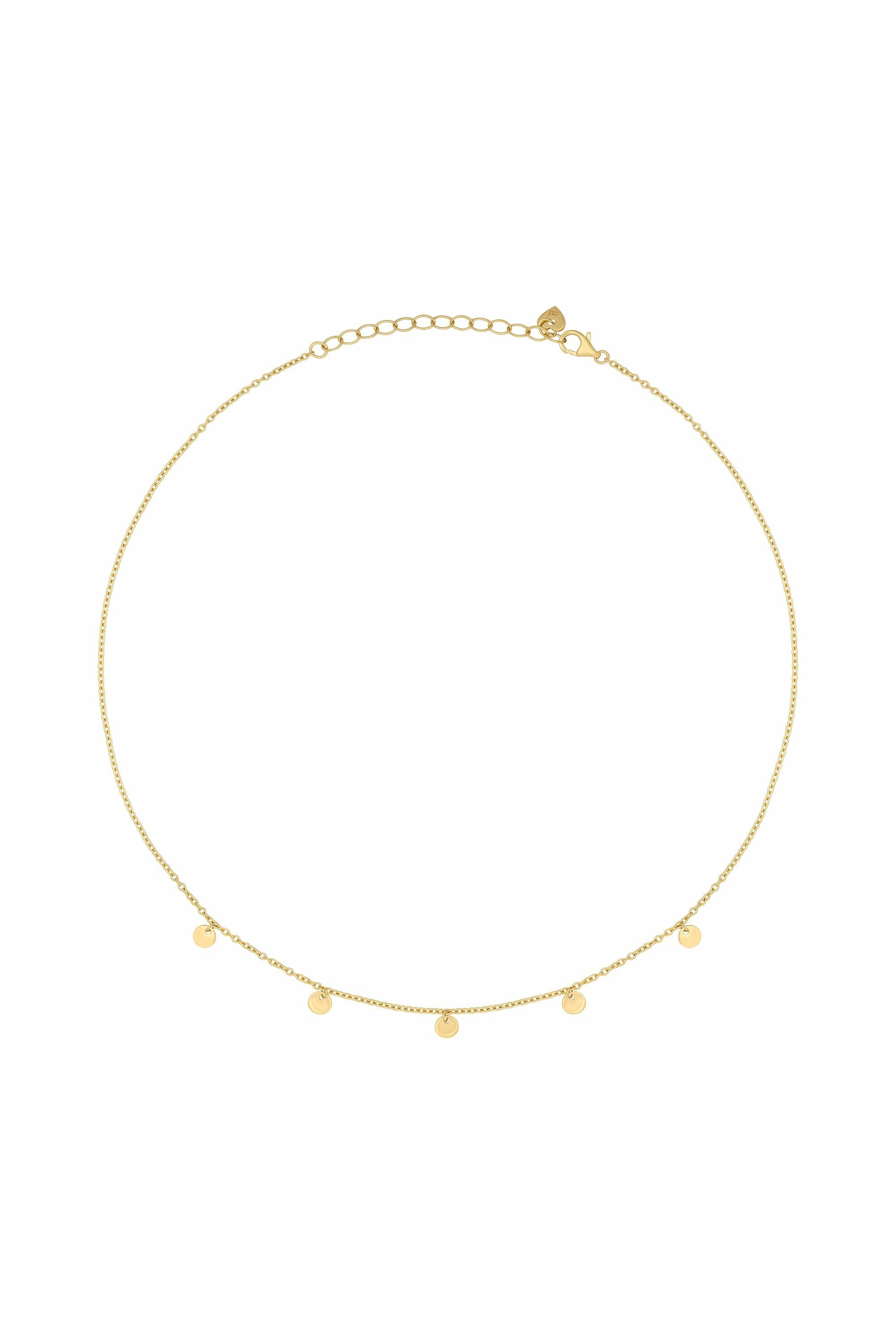 Collier 925 Silber vergoldet Anhänger Plättchen