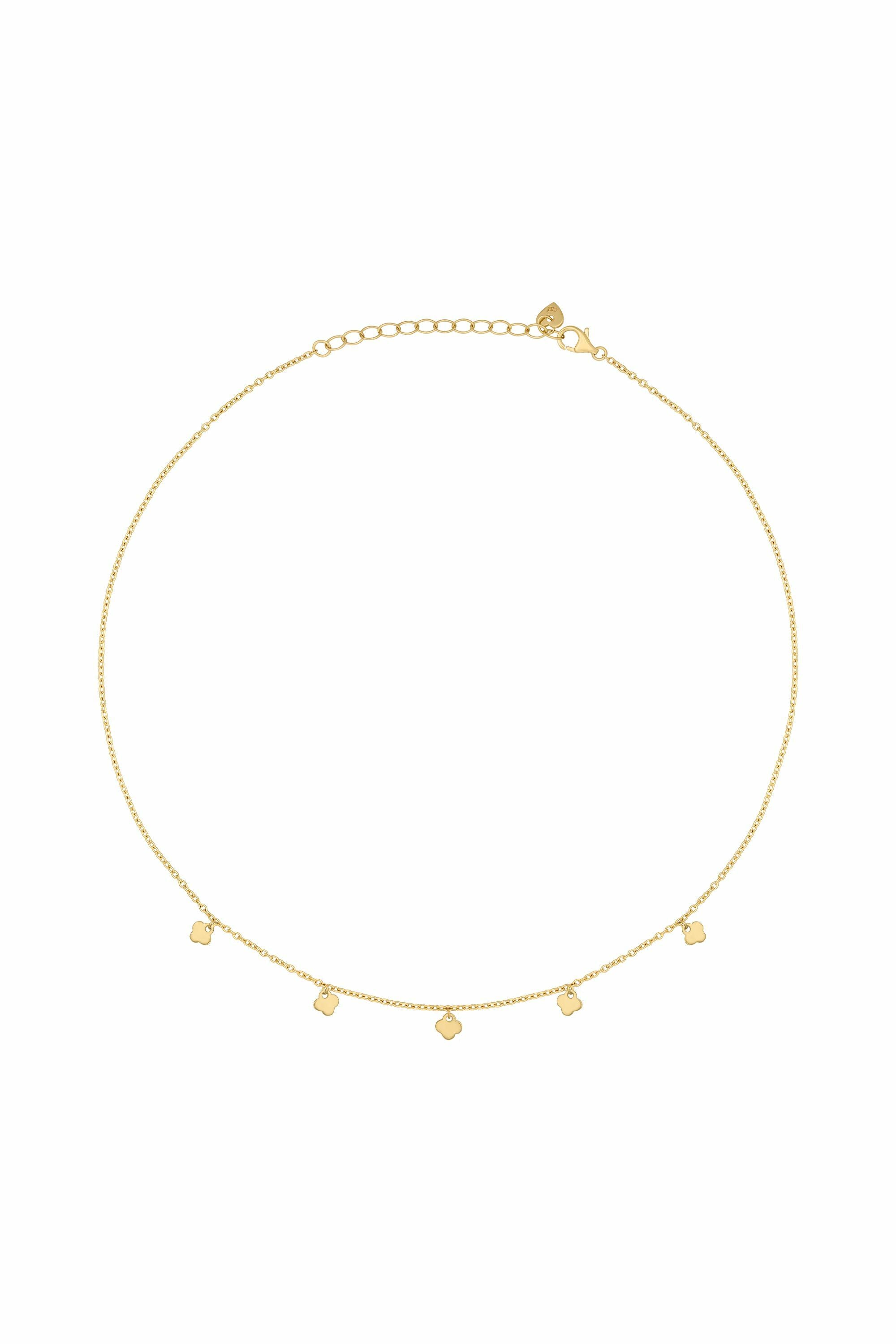 Collier 925 Silber vergoldet Anhänger Kleeblatt