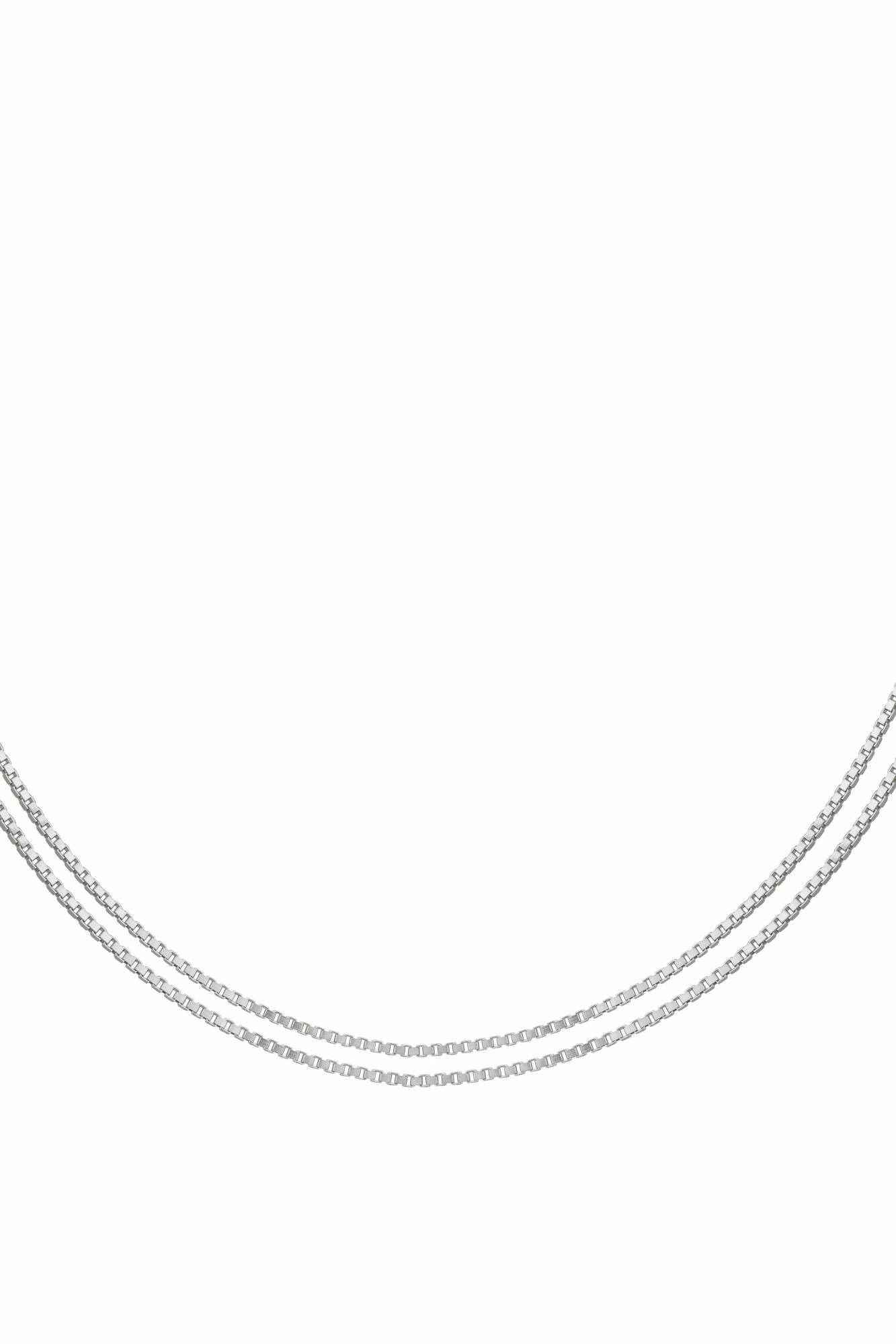 Collier Choker 925/- Sterling Silber Venezianer Kette rhodiniert zweireihig