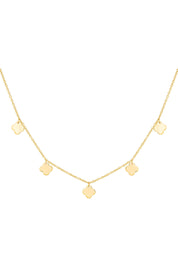 Collier 925 Sterling Silber gelb vergoldet Anhänger Clover Kleeblatt