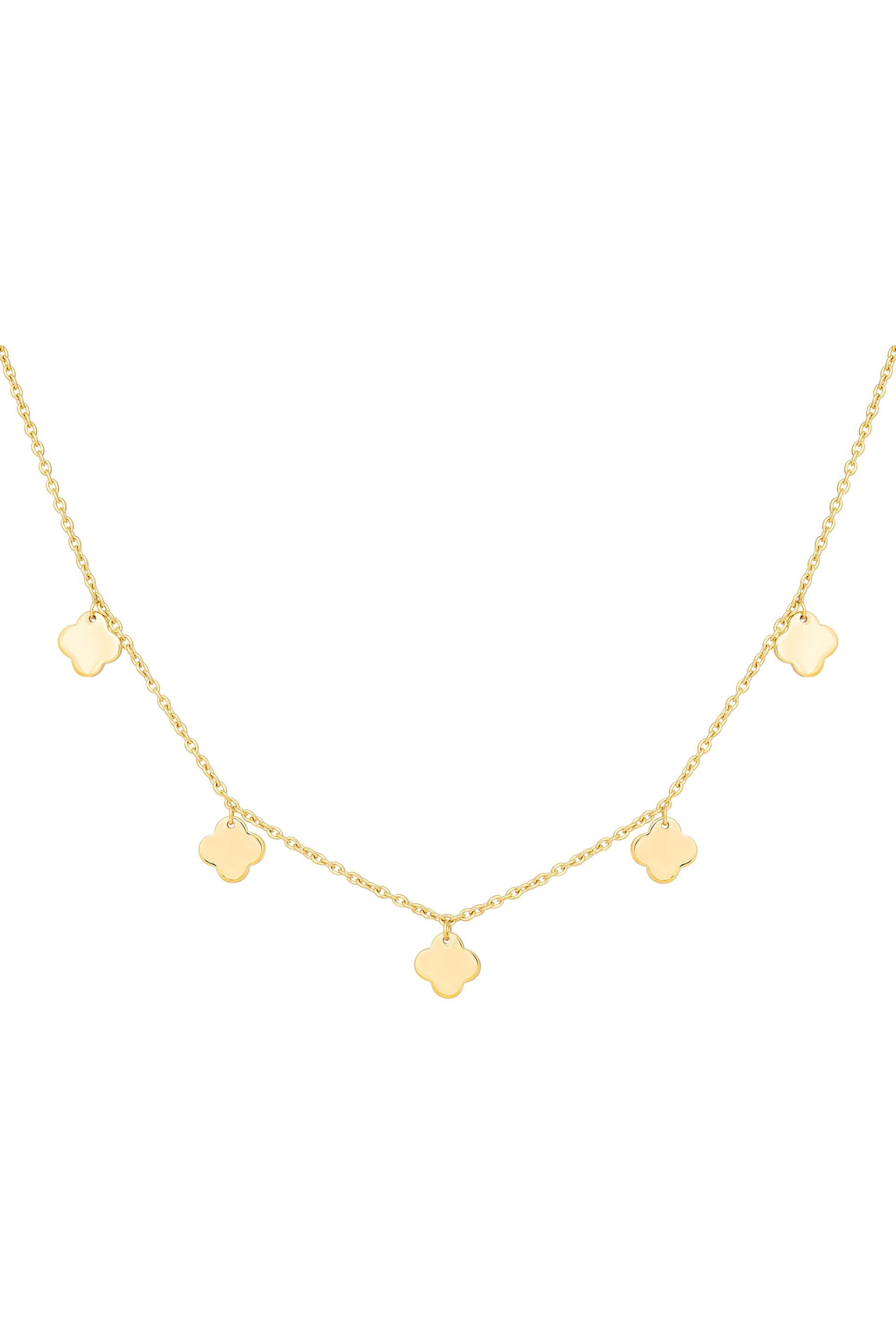 Collier 925 Sterling Silber gelb vergoldet Anhänger Clover Kleeblatt