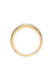 Ring 925 Sterling Silber gelb vergoldet mit Zirkonia Dreiecken