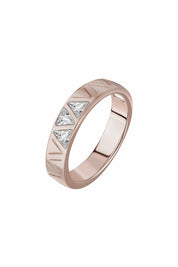 Ring 925 Sterling Silber rosé vergoldet mit Zirkonia Dreiecken