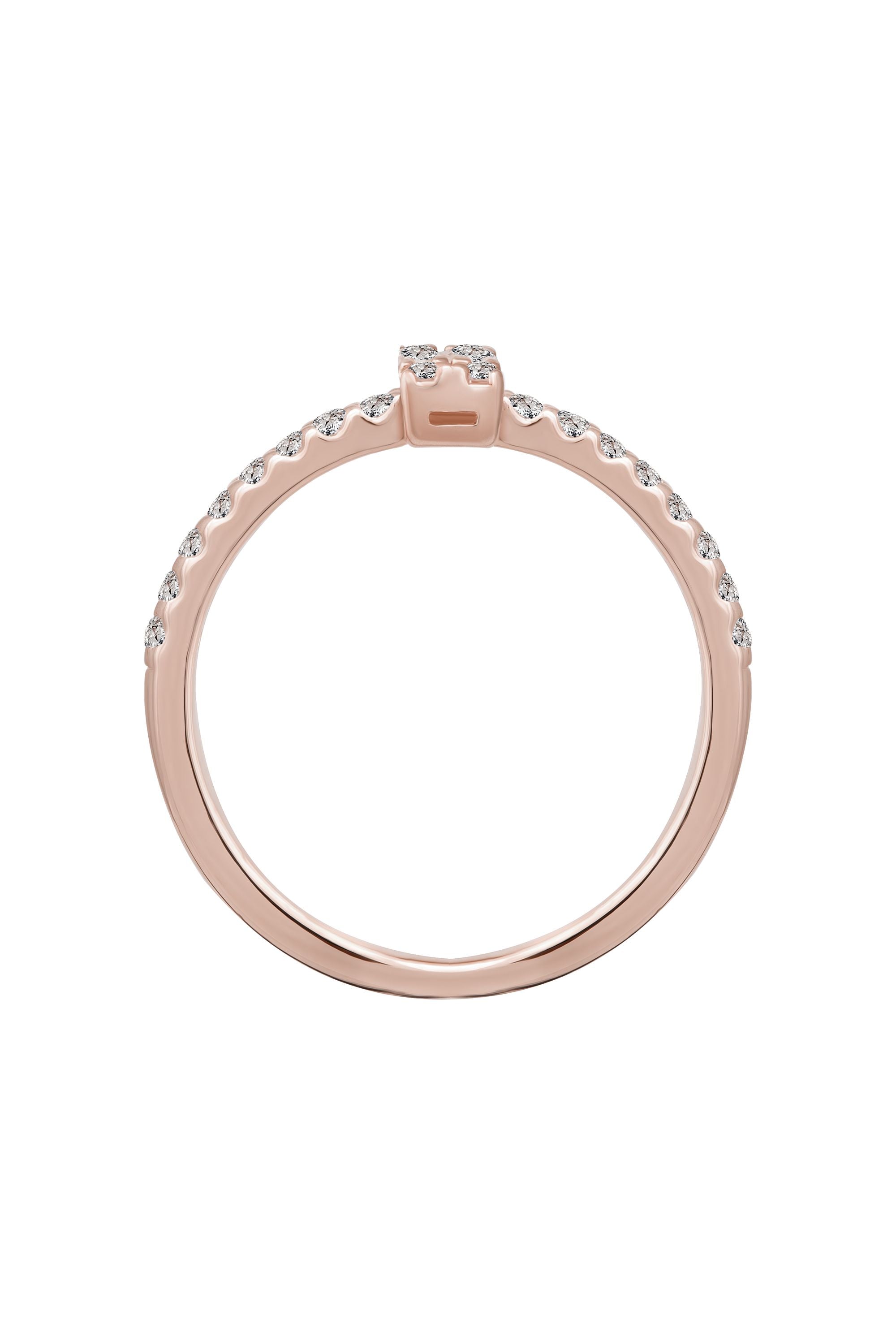 Ring 925 Sterling Silber rosé vergoldet mit Zirkonia