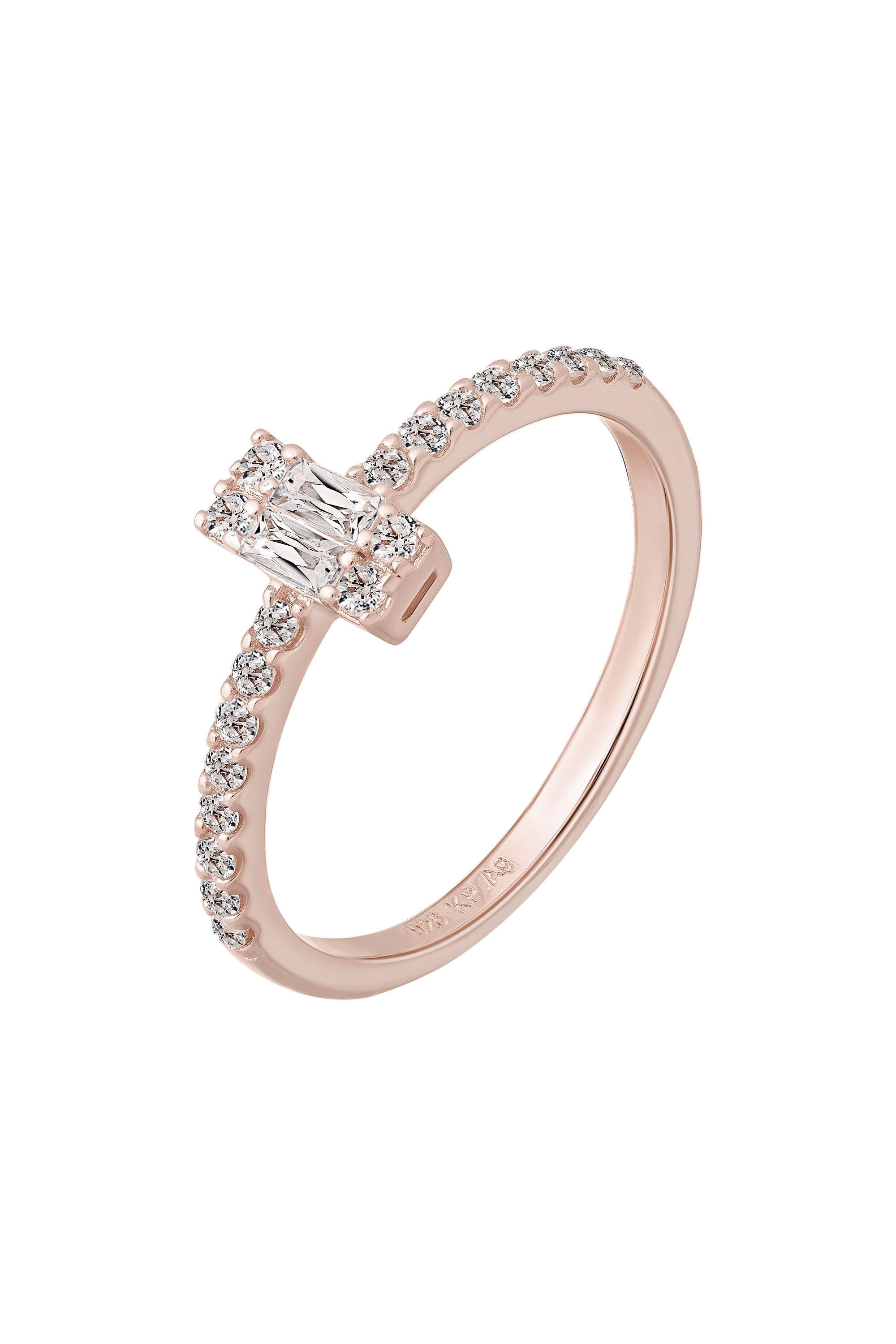 Ring 925 Sterling Silber rosé vergoldet mit Zirkonia