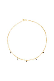 Halskette 925 Silber vergoldet Hämatit