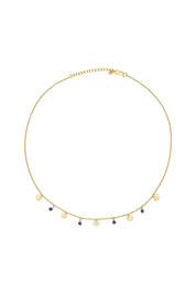 Collier 925 Silber vergoldet Lapislazuli Plättchen