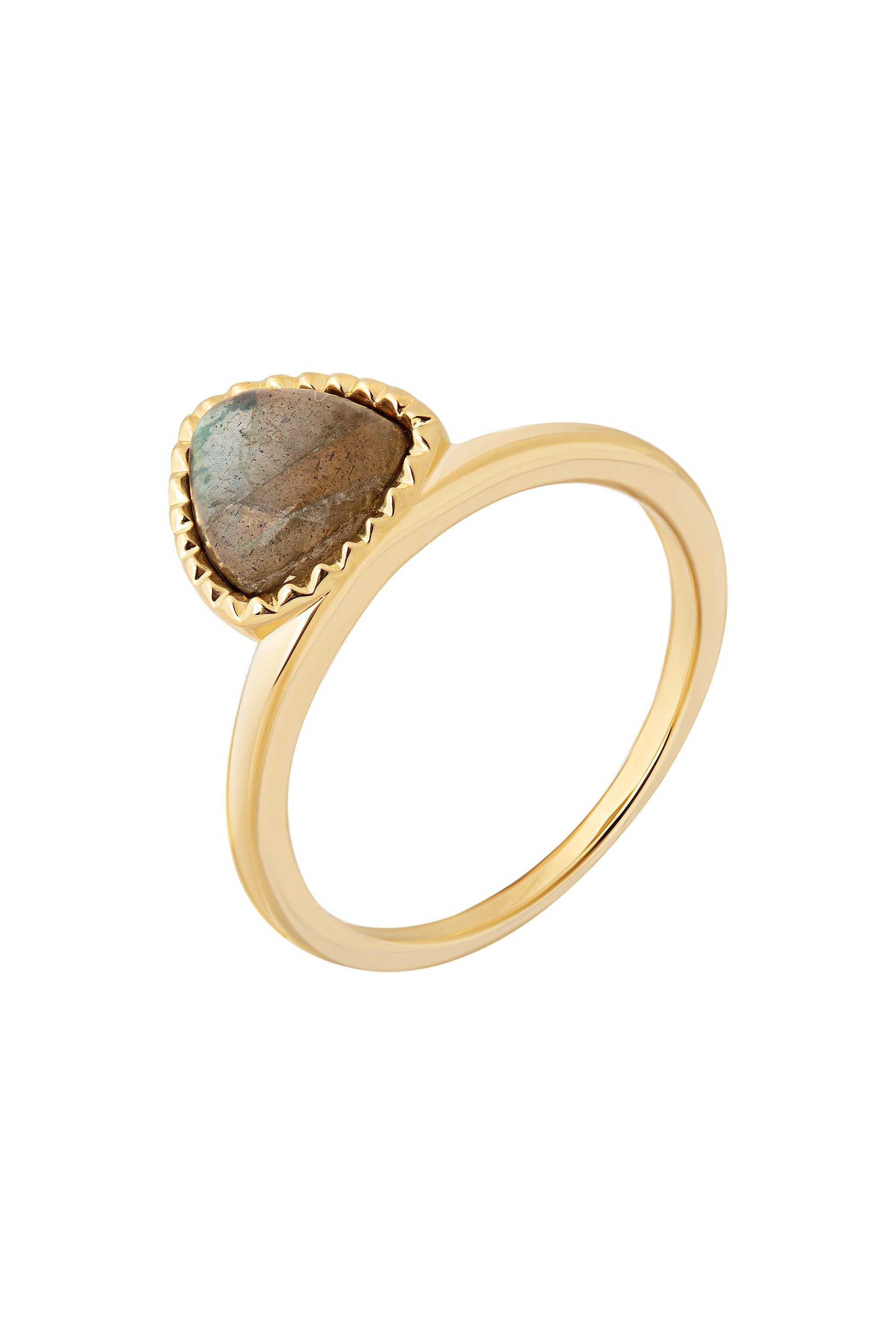 Ring 925 Silber vergoldet Dreieck Labradorit