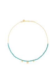 Halskette 925 Silber vergoldet türkiser Howlith Plättchen