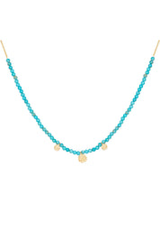 Halskette 925 Silber vergoldet türkiser Howlith Plättchen