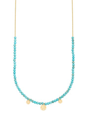 Halskette 925 Silber vergoldet türkiser Howlith Plättchen