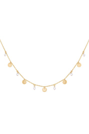 Collier 925 Silber vergoldet Rosenquarz Plättchen