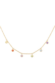 Collier 925 Silber vergoldet Anhänger Zirkonia Rainbow