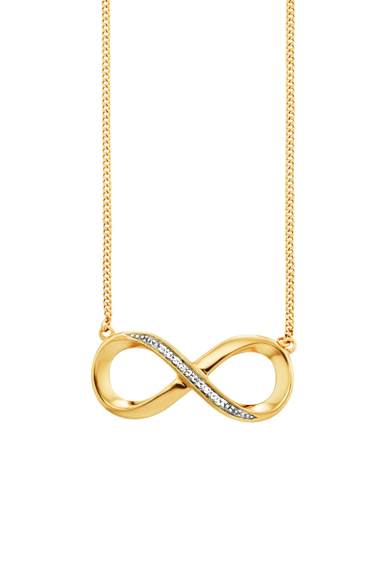 Collier 925/-Sterling Silber vergoldet Topas Infinity