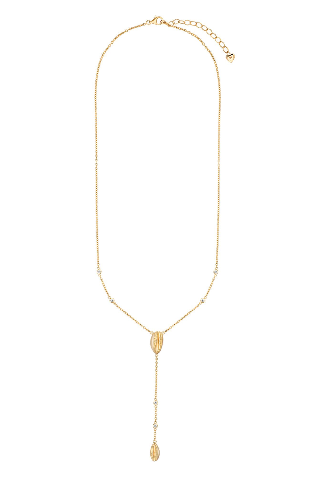 Halskette 925 Sterling Silber vergoldet Zirkonia Kauri Muschel Anhängern