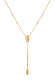 Halskette 925 Sterling Silber vergoldet Zirkonia Kauri Muschel Anhängern