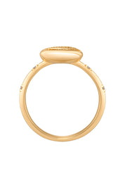 Ring 925 Sterling Silber vergoldet Zirkonia Kauri Muschel