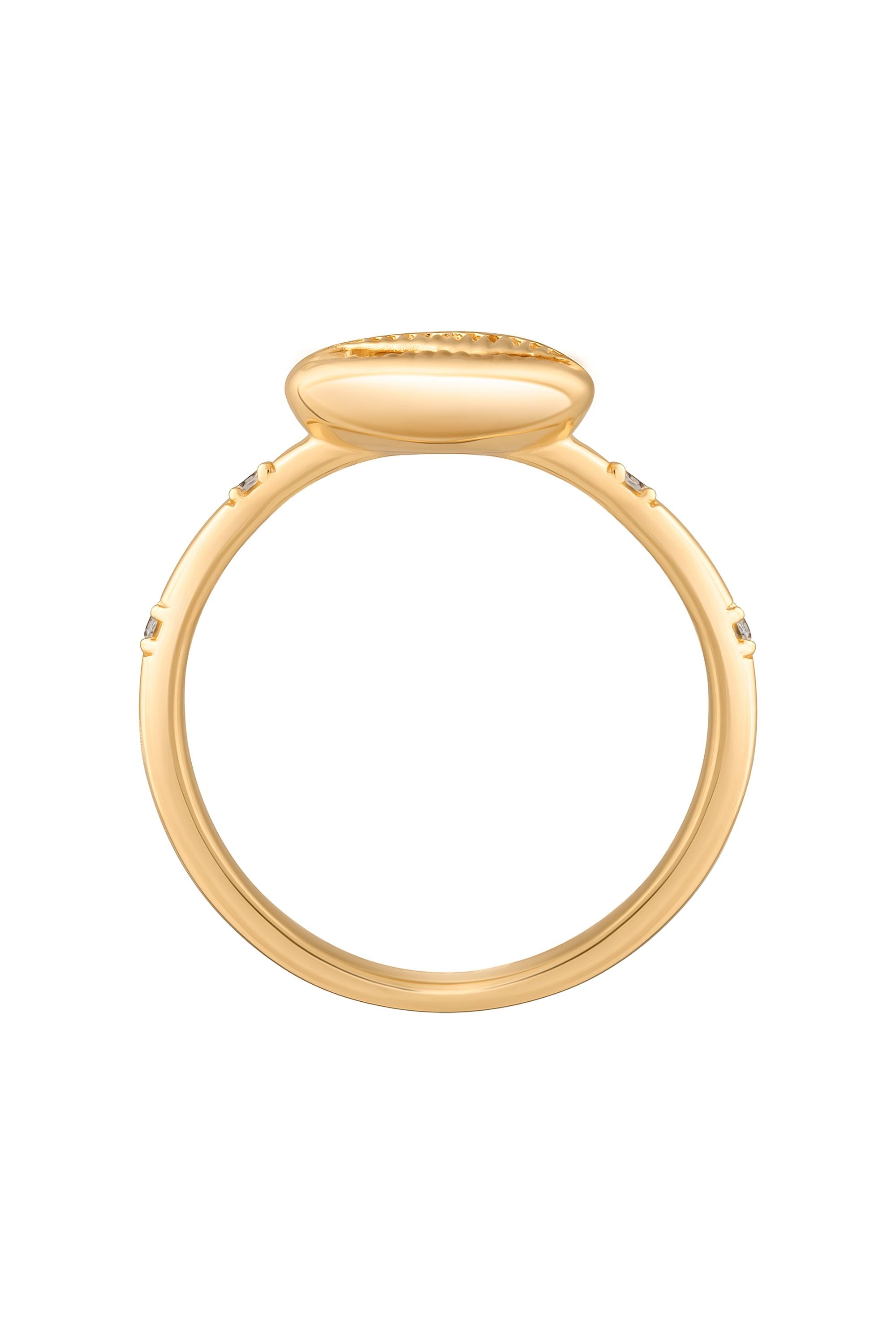 Ring 925 Sterling Silber vergoldet Zirkonia Kauri Muschel