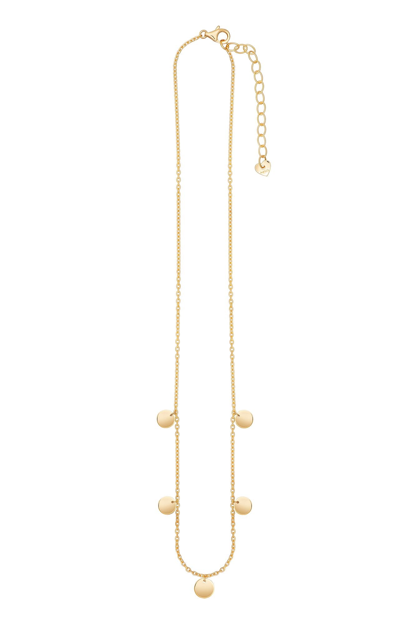 Halskette 925 Sterling Silber vergoldet Plättchen Boho small