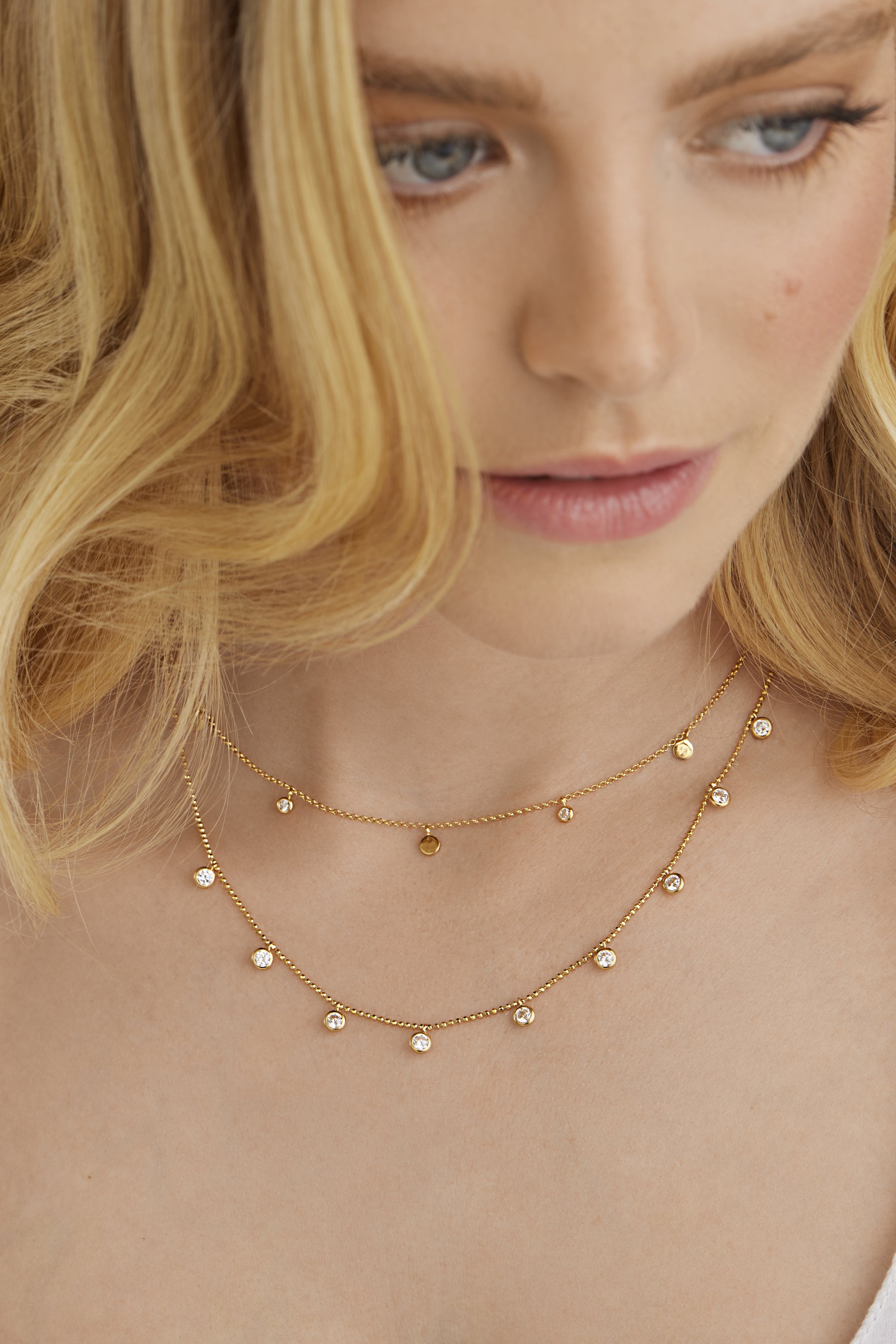 Collier 925/- Sterling Silber vergoldet Anhänger rund Zirkonia