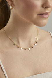 Collier 925 Silber vergoldet Hämatit Plättchen