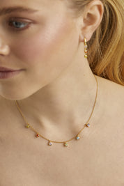 Collier 925 Silber vergoldet Anhänger Zirkonia Rainbow