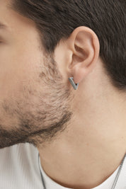 Single-Creole 925/- Sterling Silber matt oxidiert Dreieck