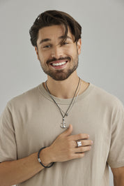 Anhänger mit Kette 925/- Sterling Silber rhodiniert Ring