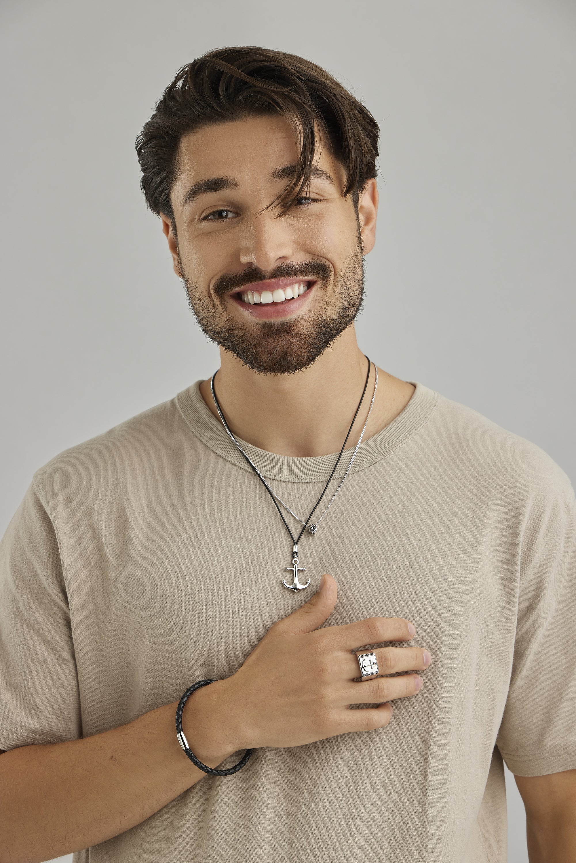 Anhänger mit Kette 925/- Sterling Silber rhodiniert Ring