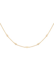 Halskette Choker 925 Silber vergoldet Rauten mit Cut-Outs