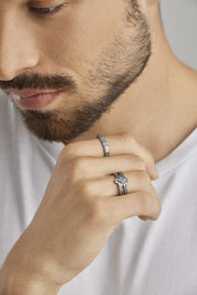 Ring 925/- Sterling Silber oxidiert Amerika