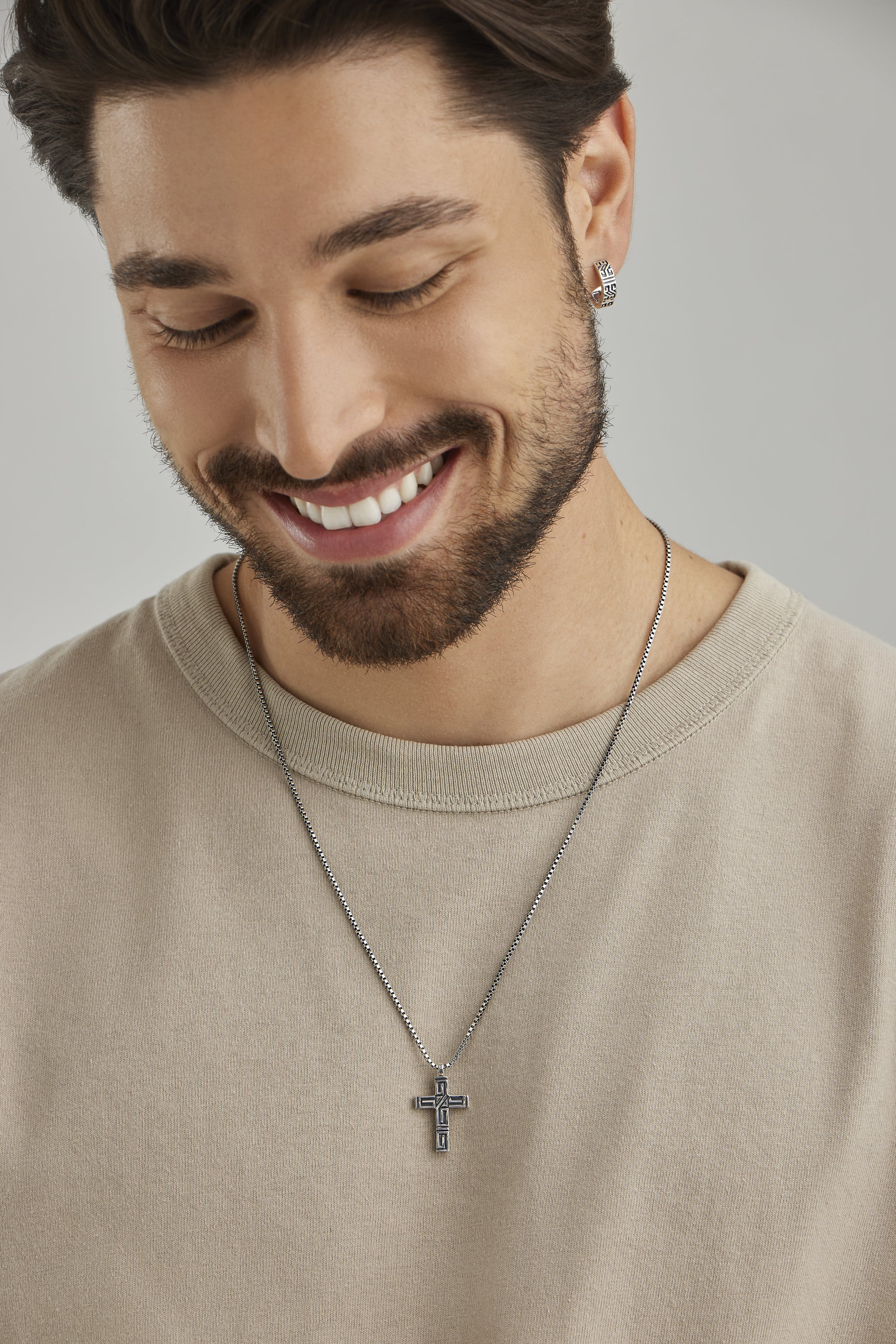 Anhänger mit Kette 925/- Sterling Silber rhodiniert Kreuz