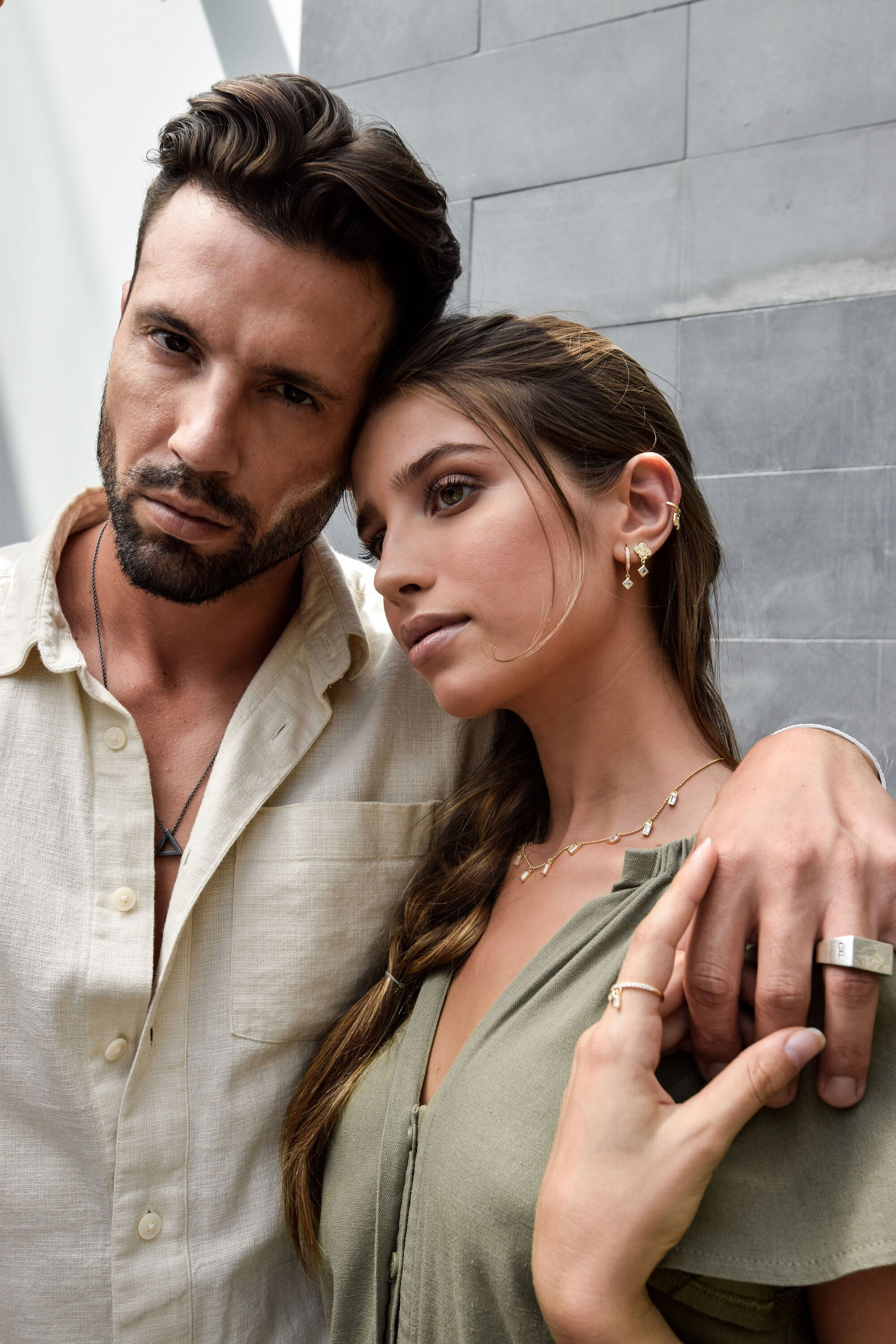 Ohrstecker 925 Sterling Silber gelb vergoldet Kleeblatt Zirkonia Anhänger