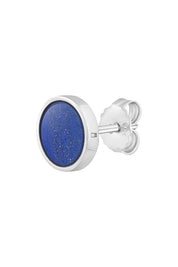 Single-Ohrstecker 925 Silber rhodiniert Lapislazuli