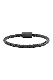 Armband Leder olivenblattgegerbt schwarz