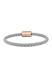 Armband Leder olivenblattgegerbt  grau rosé