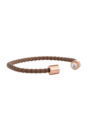 Armband Leder olivenblattgegerbt  braun rosé