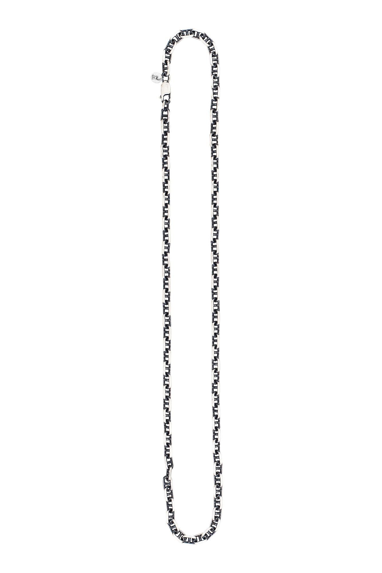 Kette 925 Sterling Silber oxidiert Steg-Anker Kette