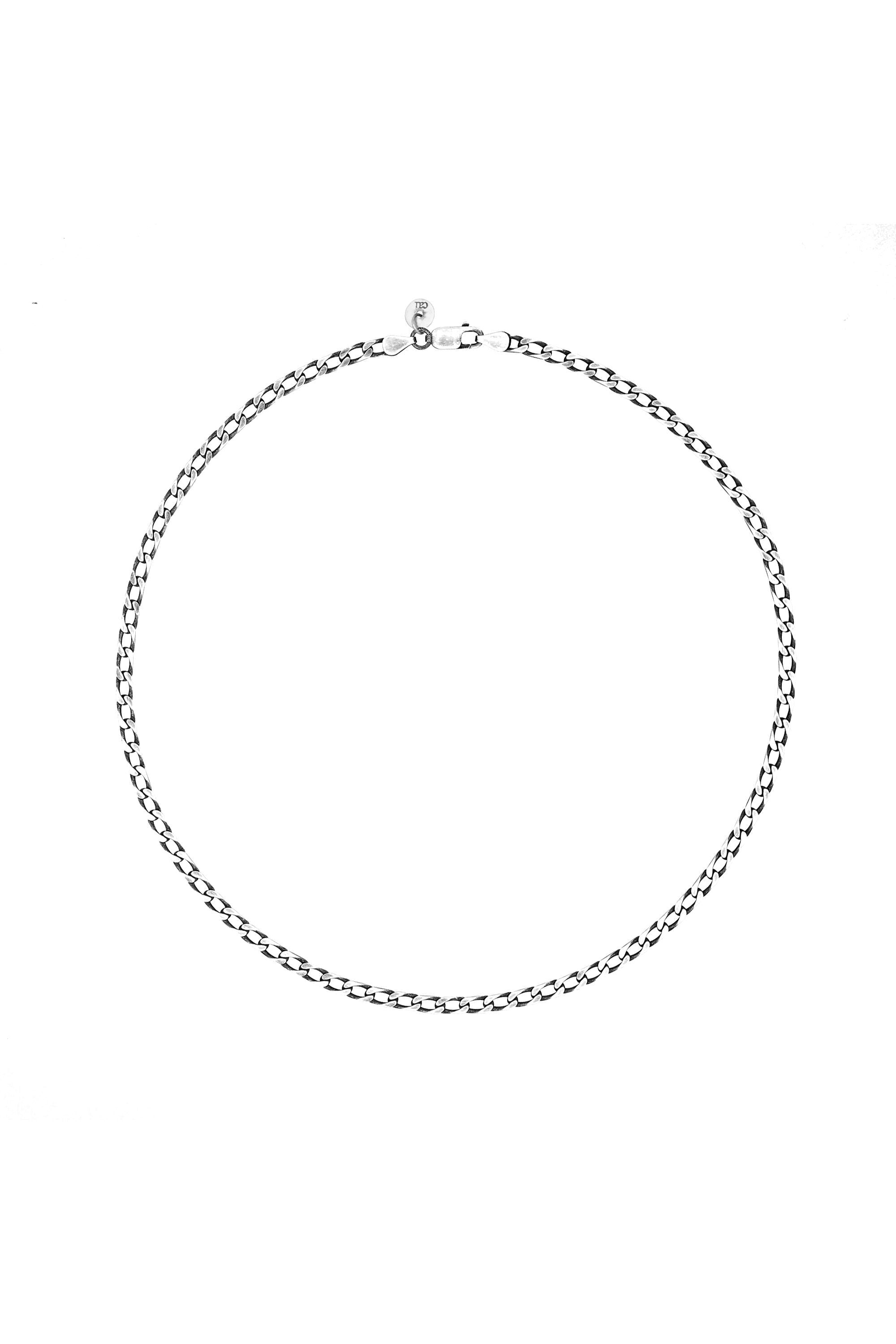 Kette 925 Sterling Silber oxidiert Lang Panzerkette