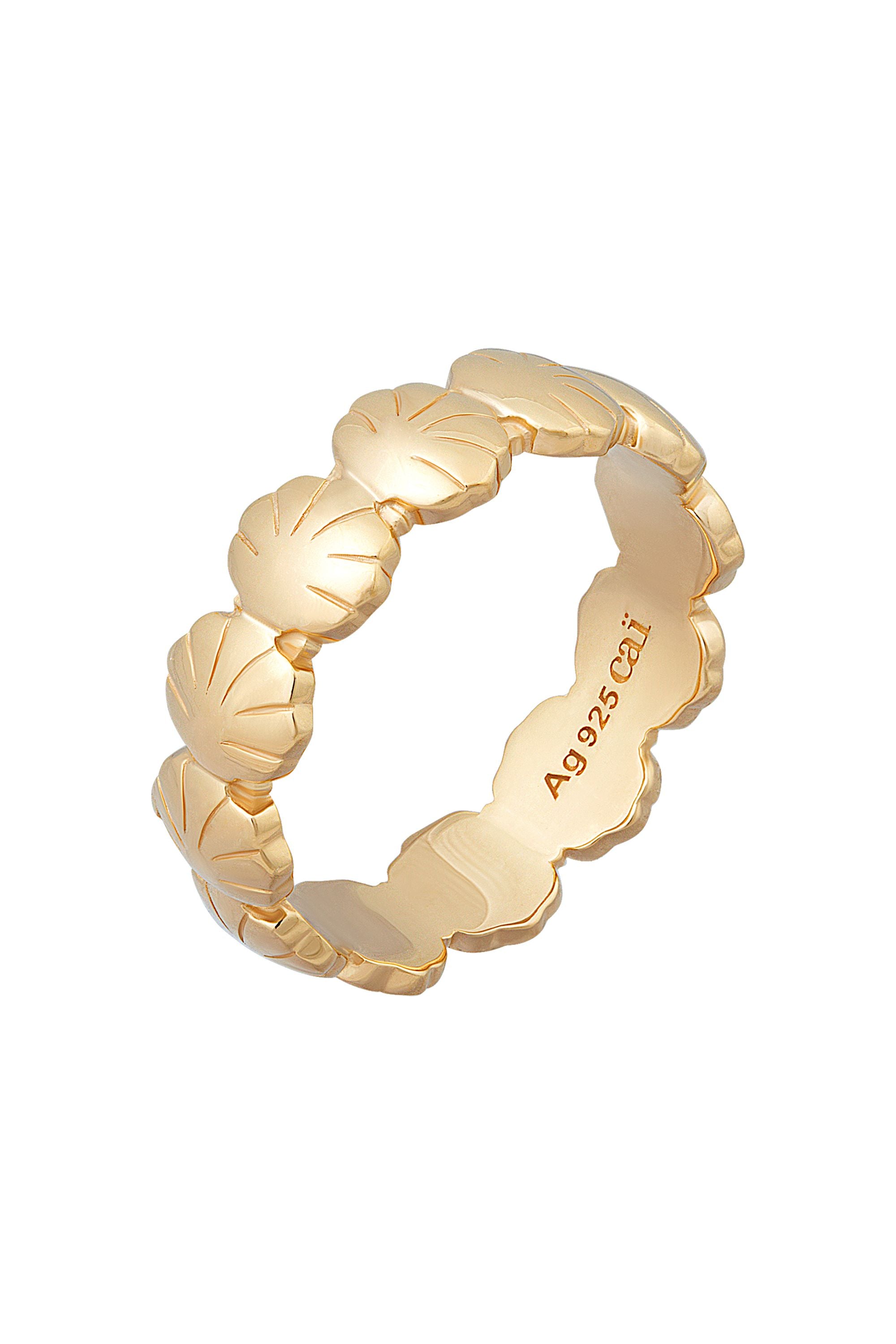 Ring 925 Sterling Silber vergoldet Shells Muscheln